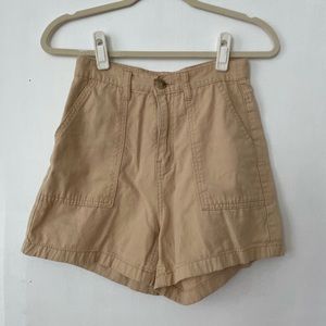 High waisted khaki shorts